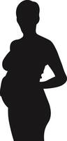 Pregnant Lady Silhouette in Simple Design vector