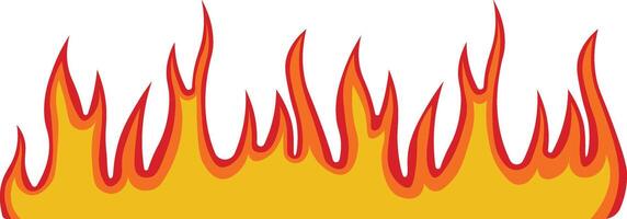 Fire Frame Illustration in Red and Orange Color Design, Isolated on White Background, vector
