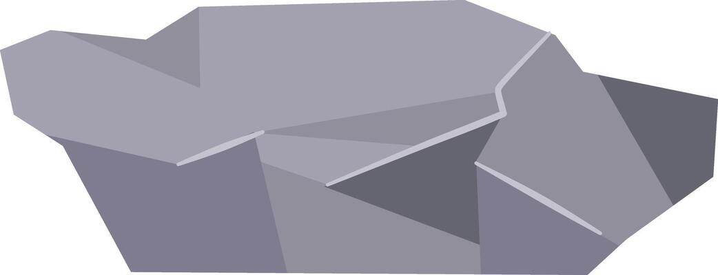 Boulder Rock Illustration with Flat Design.