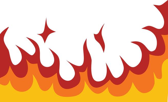 Fire Frame Border Icon with Cartoon Design.