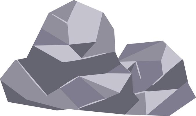 Boulder Rock Illustration with Cartoon Design