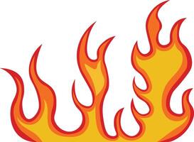 Fire Frame Illustration in Red and Orange Color Design, Isolated on White Background. vector