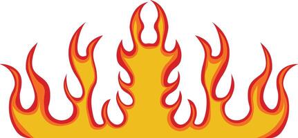 Fire Frame Illustration in Red and Orange Color Design. Isolated on White Background vector