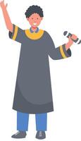 Student Graduation Character with Cartoon Design vector