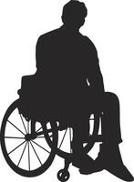Silhouette of Disabled Wheelchair with Simple Design, vector