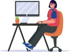 Programmer People Illustration on White Background vector