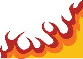 Fire Frame Border Icon in Cartoon Design, Isolated on White Background, vector