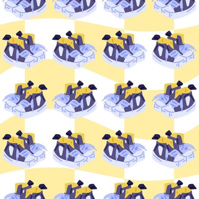 Seamless Cartoon Sneaker Pattern Design