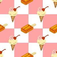 Seamless Ice Cream Cone Pattern vector