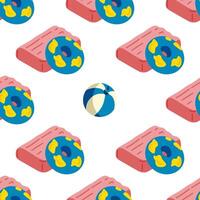 Seamless Pool Float Beach Pattern vector