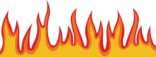 Fire Frame Illustration in Red and Orange Color Design. Isolated on White Background. vector