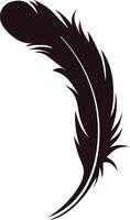 Bird Feather Silhouette with Simple Design. vector