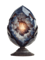 Glowing Crystal Egg with Intricate Inner Patterns and Light Source png