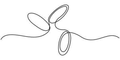 Continuous One Line Drawing of Medicine Pills Icon llustration. vector