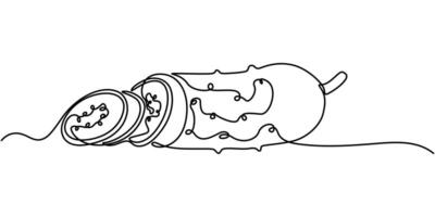 Cucumber icon line continuous drawing vector
