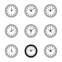 Minimal Timepiece Icon Set Bundle vector