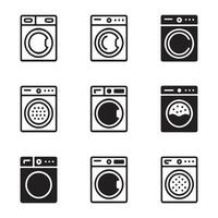 Dryer Machine Icon Set Collection vector