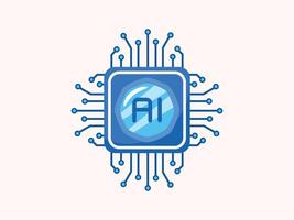 AI tech icon in clean design vector