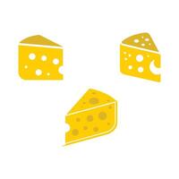 Set of cheese on white background. Cheese icon. vector