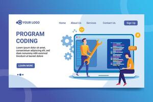 Flat Illustration of Web Development and Programming Concept vector