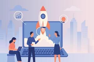 Innovation and Tech Startup Startup Launch and Business Growth Startup Success Journey Business Development and Success Digital Business Launch Strategy vector