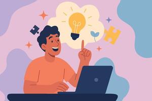 Creative Idea Generation, Problem Solving and Innovation ,Inspiration and Brainstorming Session vector