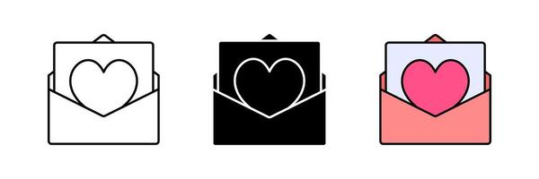 love message icon set. modern design isolated on white background vector