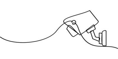 cctv symbol continuous line drawing. abstract line art illustration of surveillance camera vector