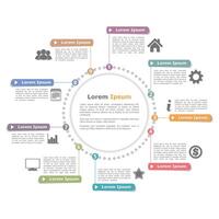 Circle infographics template with numbers, process diagram vector