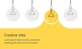 Glowing lightbulb with place for your text vector