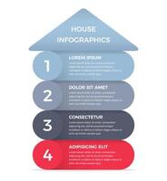 Business infographic template with house divided on four elements with place for text vector