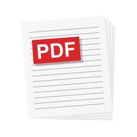 PDF file icon on white background vector