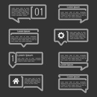 Line speech bubbles with place for your icons and text vector