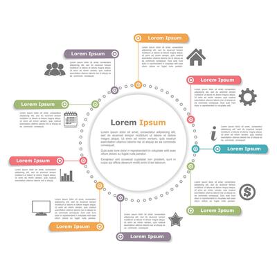Circle infographics design, round process diagram template