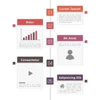 Timeline infographics design template with five elements for your content vector