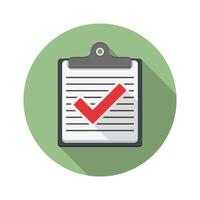 Check list icon in circle vector