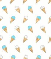 Seamless pattern with blue and white ice cream vector