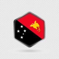 Papua New Guinea Flag Icon in Hexagon Shape. vector