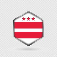 Washington DC State Flag Icon in Hexagon Shape. vector