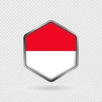 Monaco Flag Icon in Hexagon Shape. vector