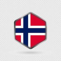 Norway Flag Icon in Hexagon Shape. vector