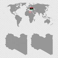 Libya Map Set with World Location. vector