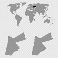 Jordan Map Set with World Location. vector