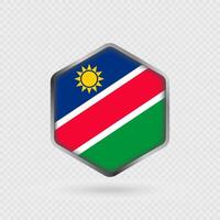 Namibia Flag Icon in Hexagon Shape. vector