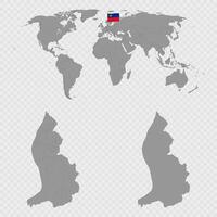 Liechtenstein Map Set with World Location. vector