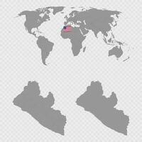 Liberia Map Set with World Location. vector
