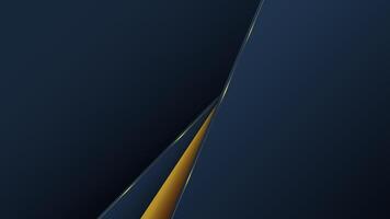 Dark blue gradient abstract background with gold lines vector