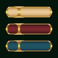 Three color options for fancy Islamic text box vector