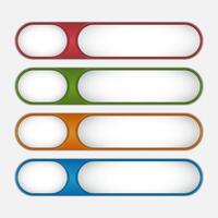 Four text box color options with gradient technique vector