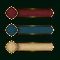 Three dynamic Islamic text box color options vector